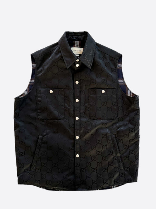 Gucci Black GG Monogram Of The Grid Vest