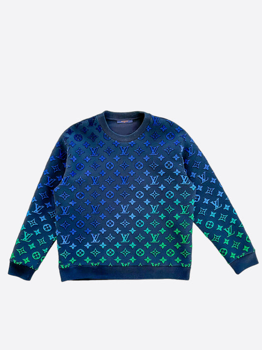 Louis Vuitton Blue & Green Gradient Monogram Sweater