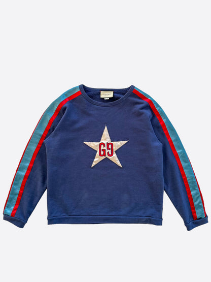 Gucci Navy GG Star Striped Sweater