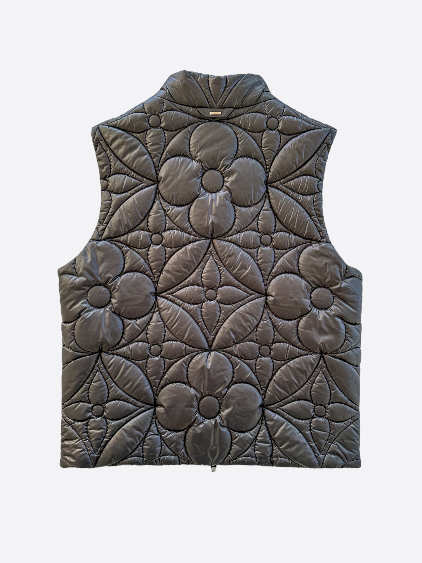 Louis Vuitton Black Flower Monogram Puffer Vest