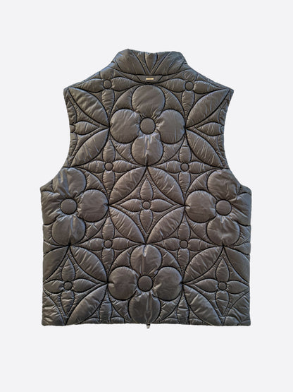 Louis Vuitton Black Flower Monogram Puffer Vest