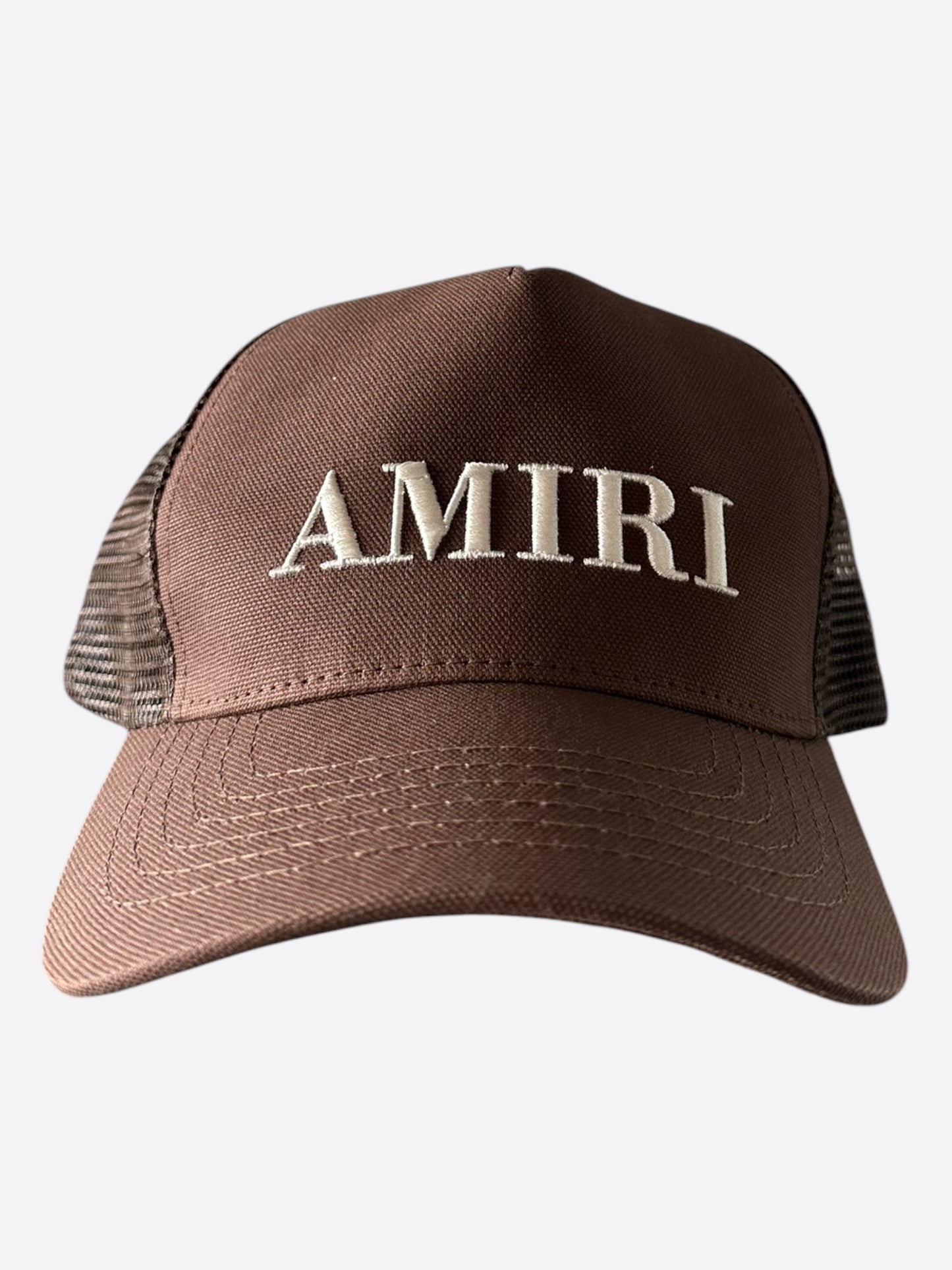 Amiri Brown & White Logo Trucker Hat