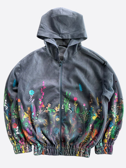 Louis Vuitton Grey Flower Embroidered Mesh Jacket