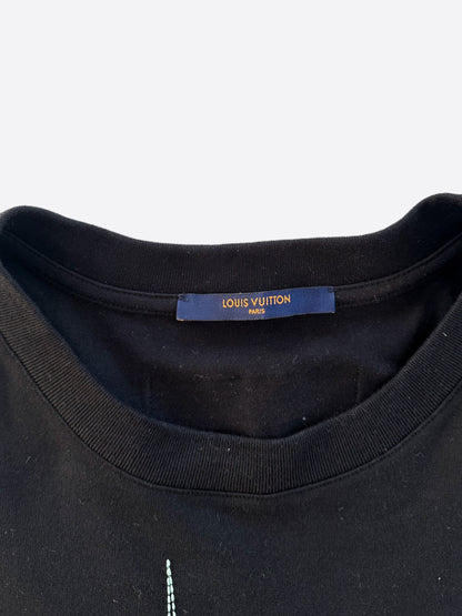 Louis Vuitton Black Frequency Embroidered T-Shirt