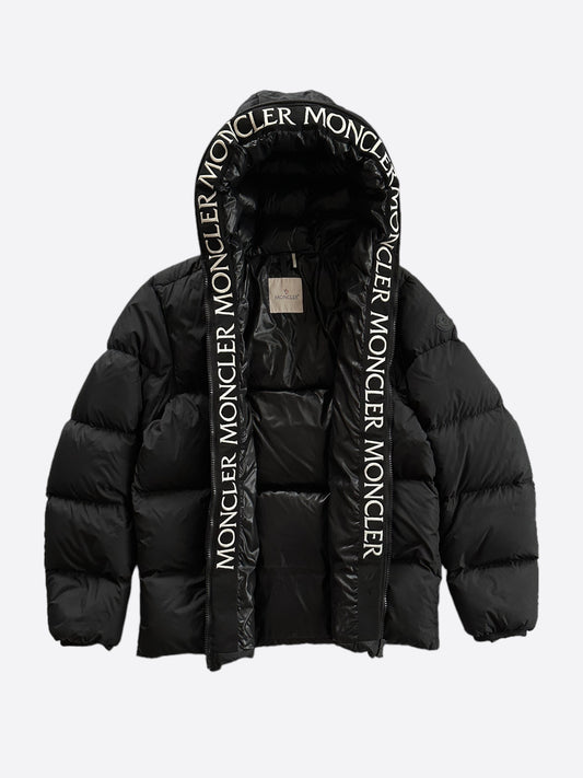 Moncler Black Montcla Repeat Logo Puffer Jacket