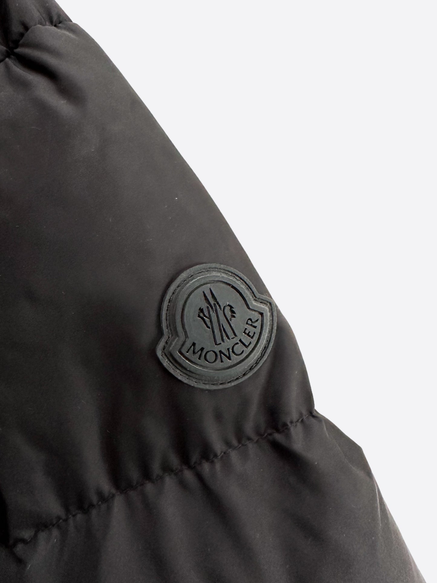 Moncler Black Montcla Repeat Logo Puffer Jacket