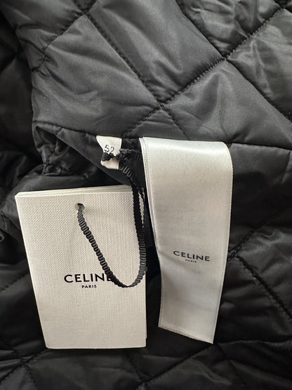 Celine Blue & Black Hood Logo Wool Jacket