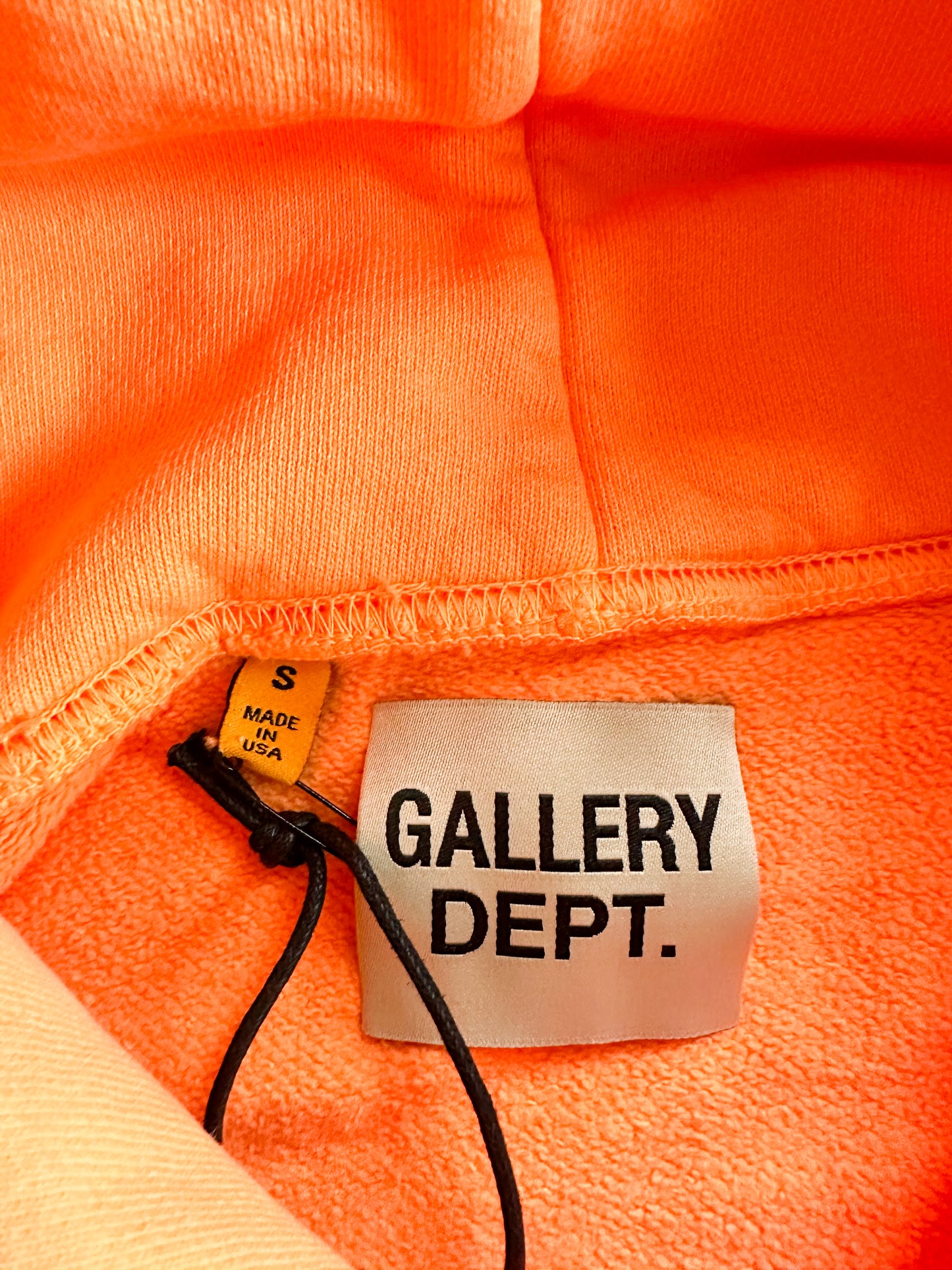 Gallery Dept Orange & Black Logo Hoodie