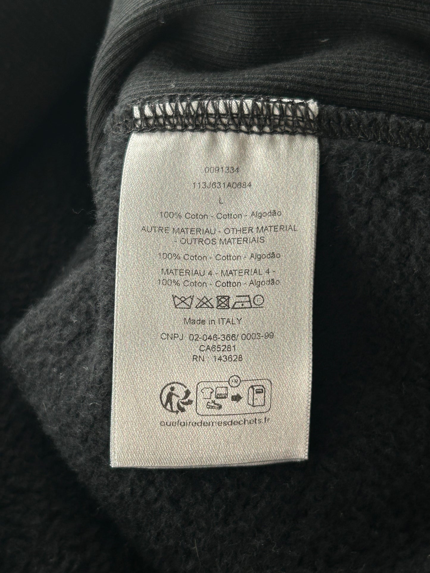 Dior Black Oblique Towel Hoodie