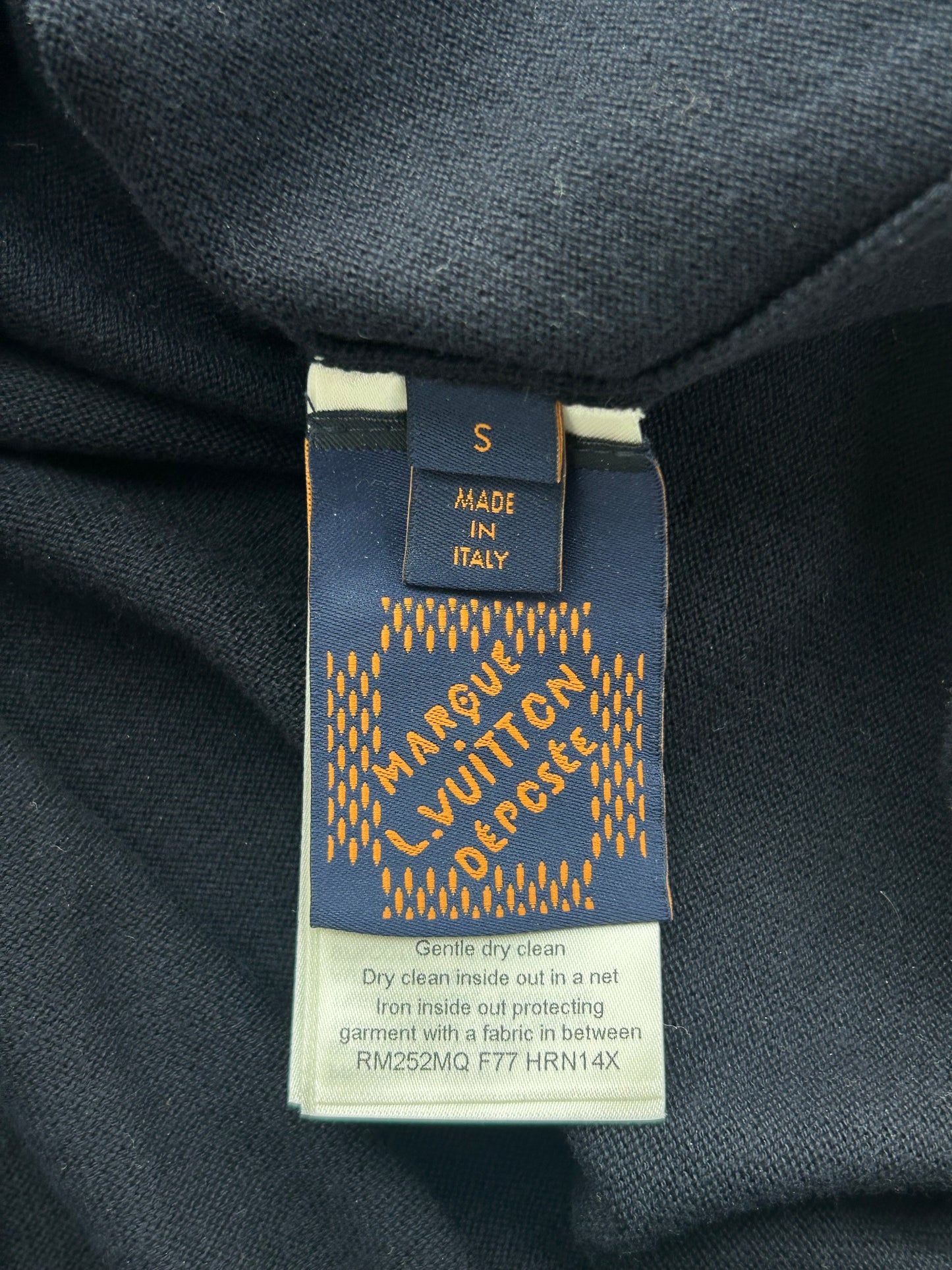 Louis Vuitton Navy & White Logo Embroidered Polo T-Shirt