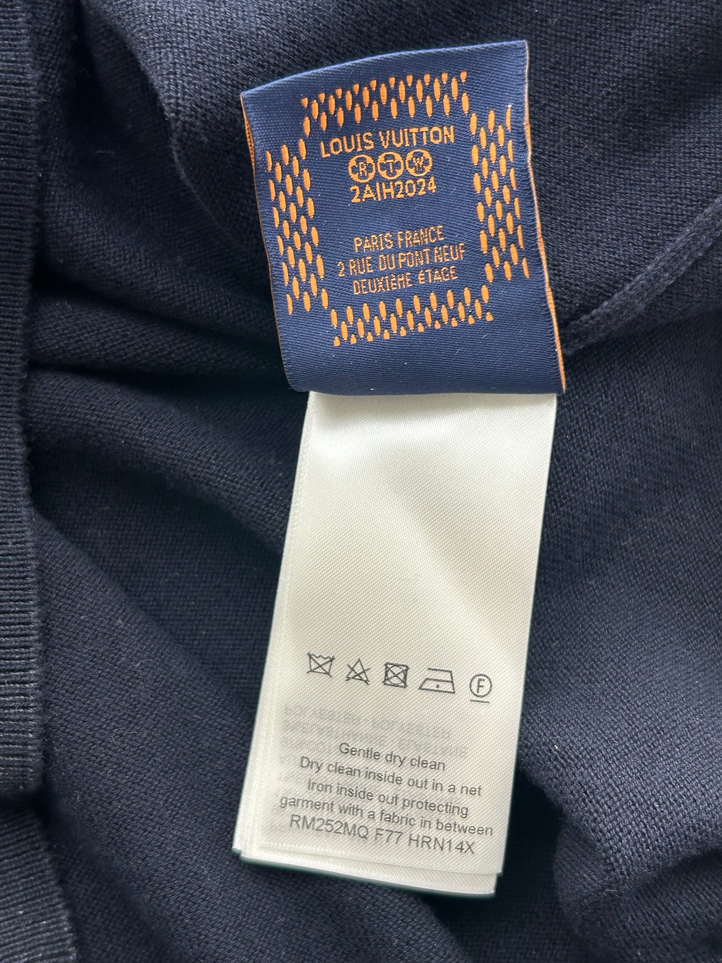 Louis Vuitton Navy & White Logo Embroidered Polo T-Shirt