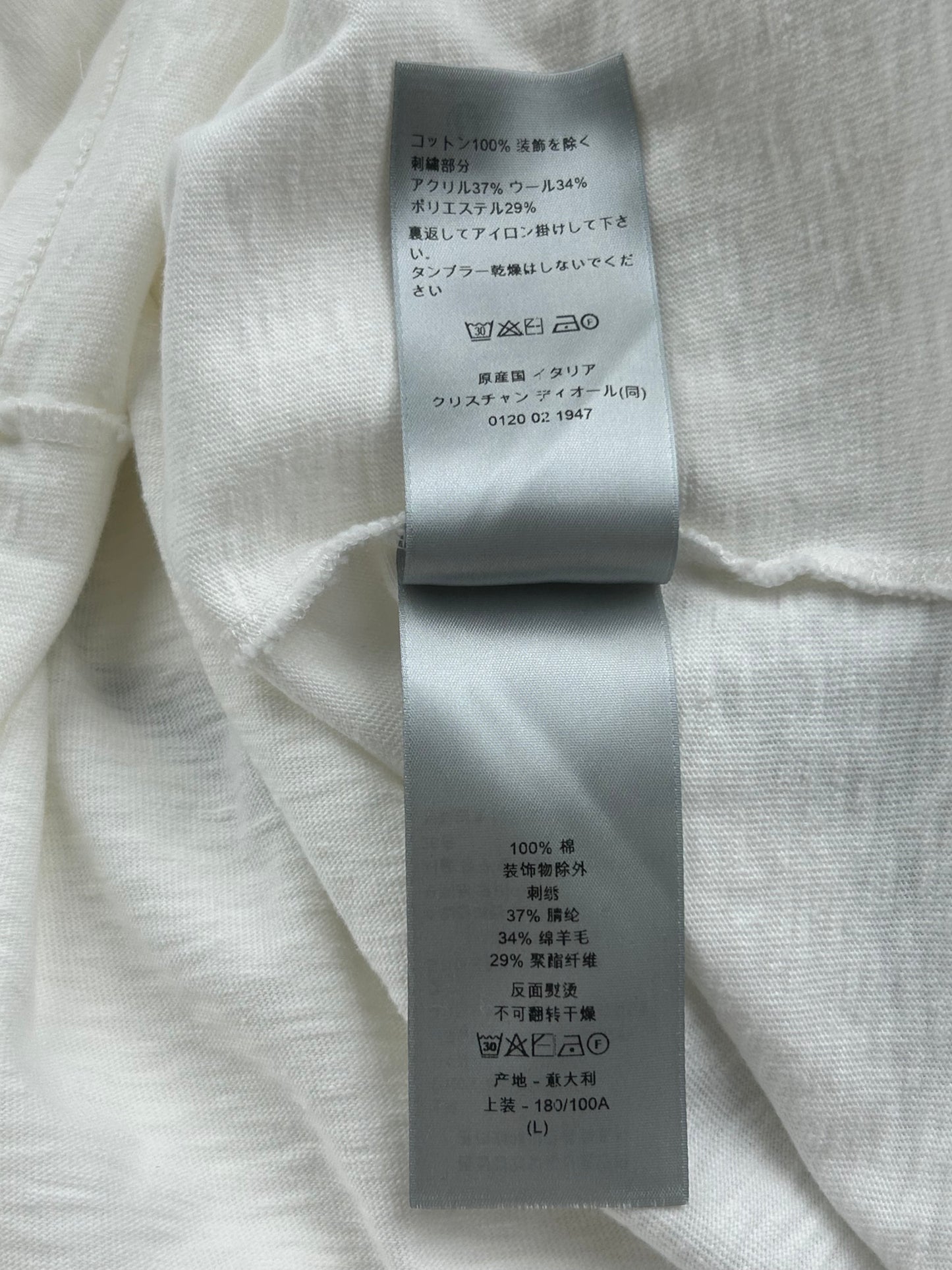 Dior White & Blue "Dior for my real friends" Embroidered Logo T-Shirt