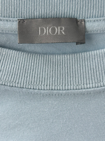 Dior Light Blue Embroidered Logo T-Shirt