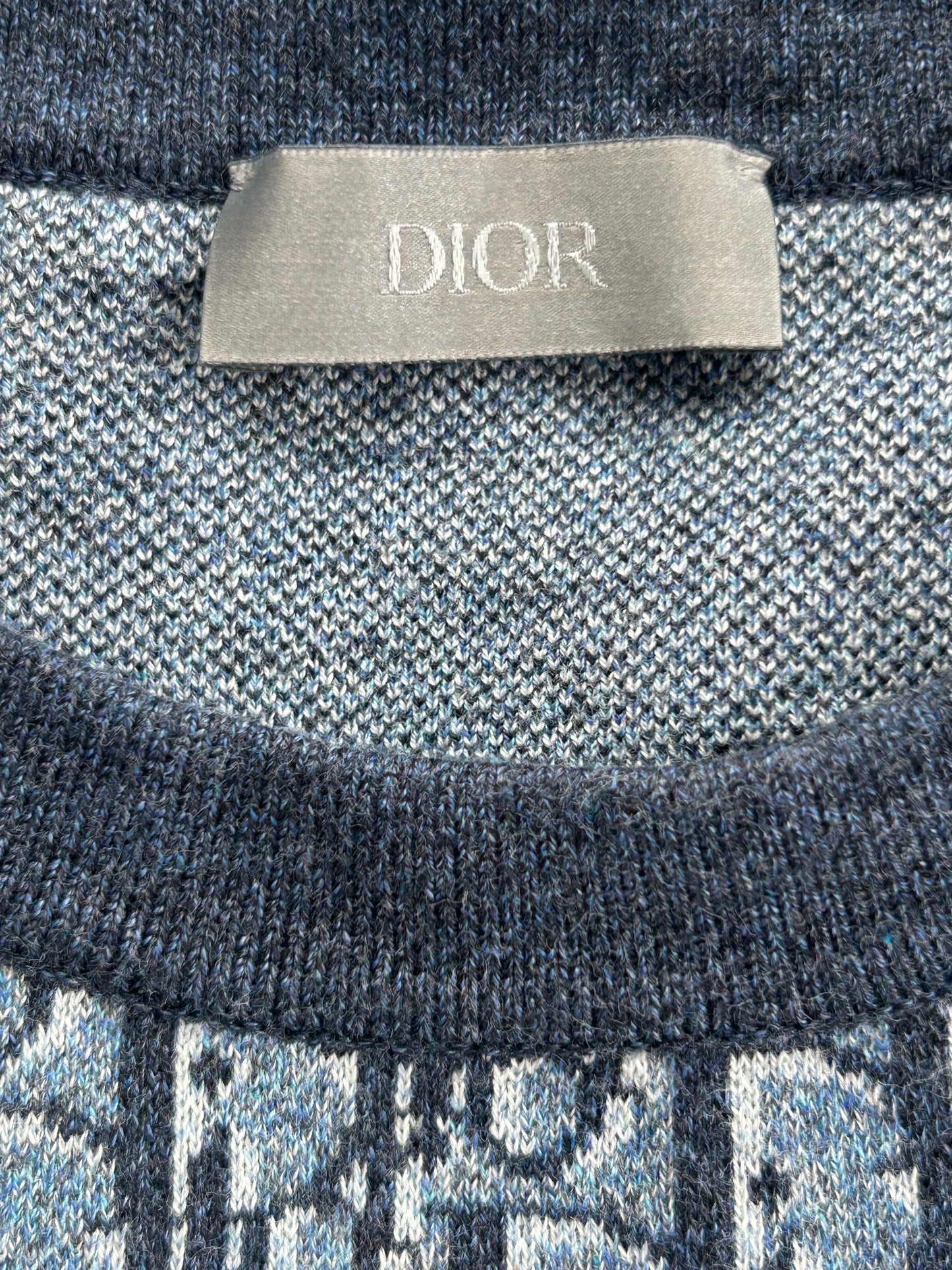 Dior Blue Oblique Knit T-Shirt