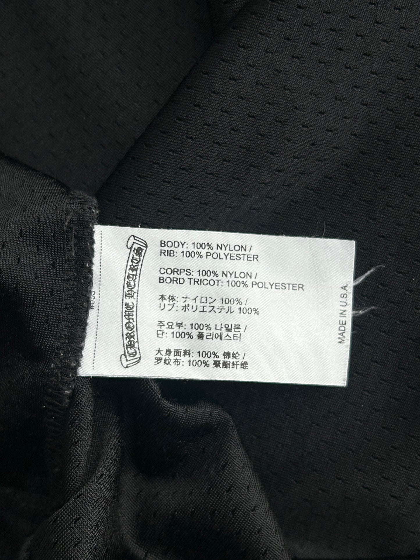 Chrome Hearts Black & White Floral Nylon Mesh Longsleeve Jersey