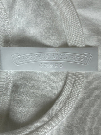 Chrome Hearts White & Black Embroidered Eyechart Logo T-Shirt