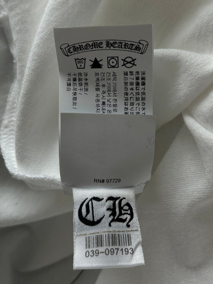 Chrome Hearts White & Black Embroidered Eyechart Logo T-Shirt