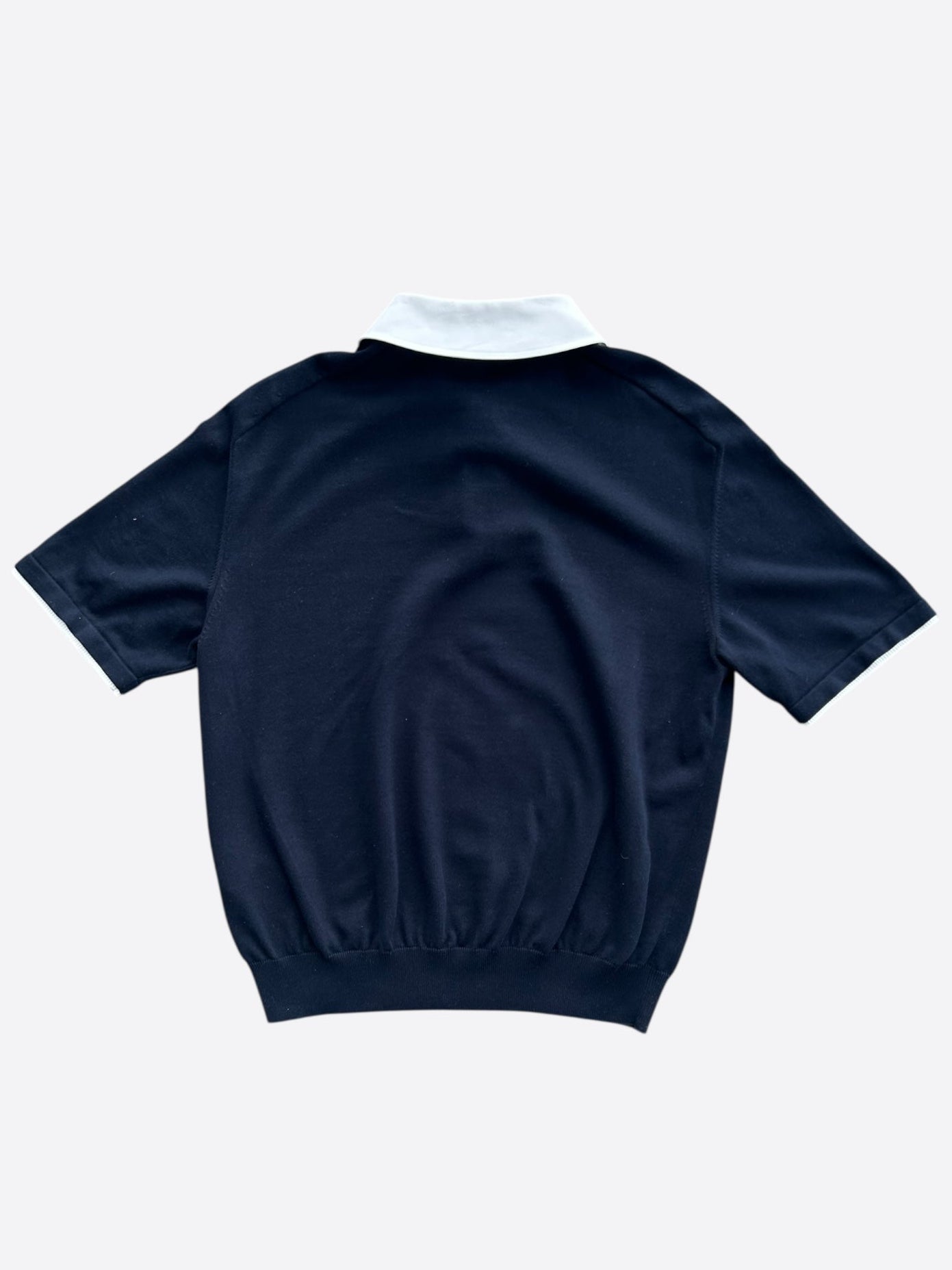 Louis Vuitton Navy & White Logo Embroidered Polo T-Shirt