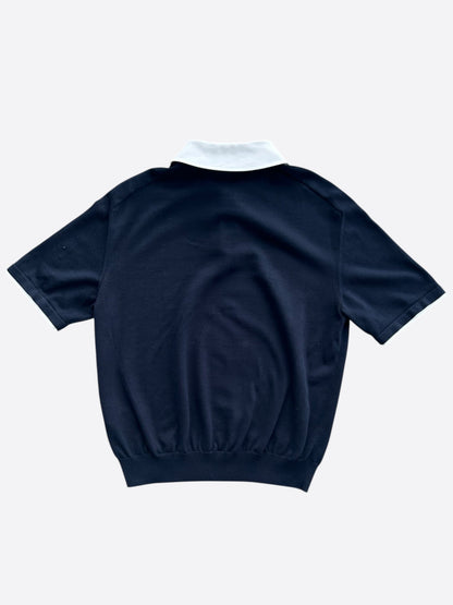 Louis Vuitton Navy & White Logo Embroidered Polo T-Shirt