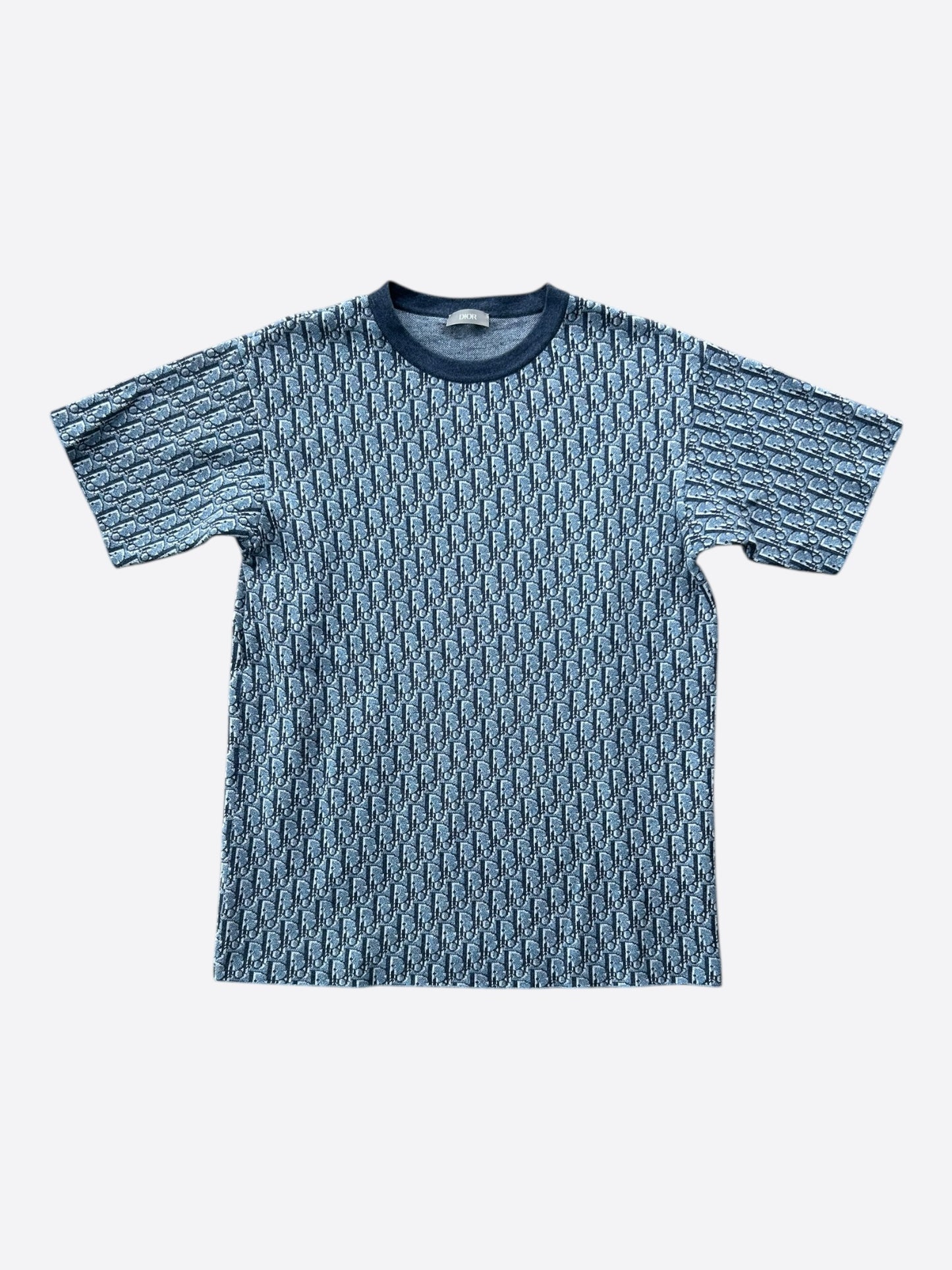 Dior Blue Oblique Knit T-Shirt