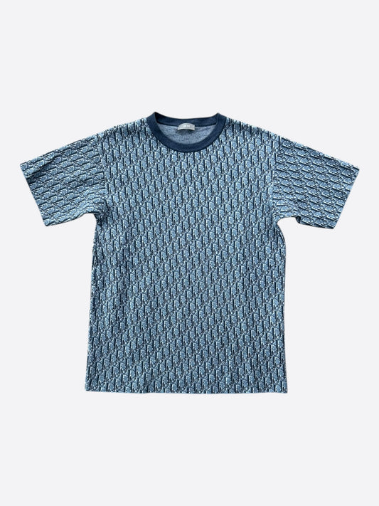 Dior Blue Oblique Knit T-Shirt