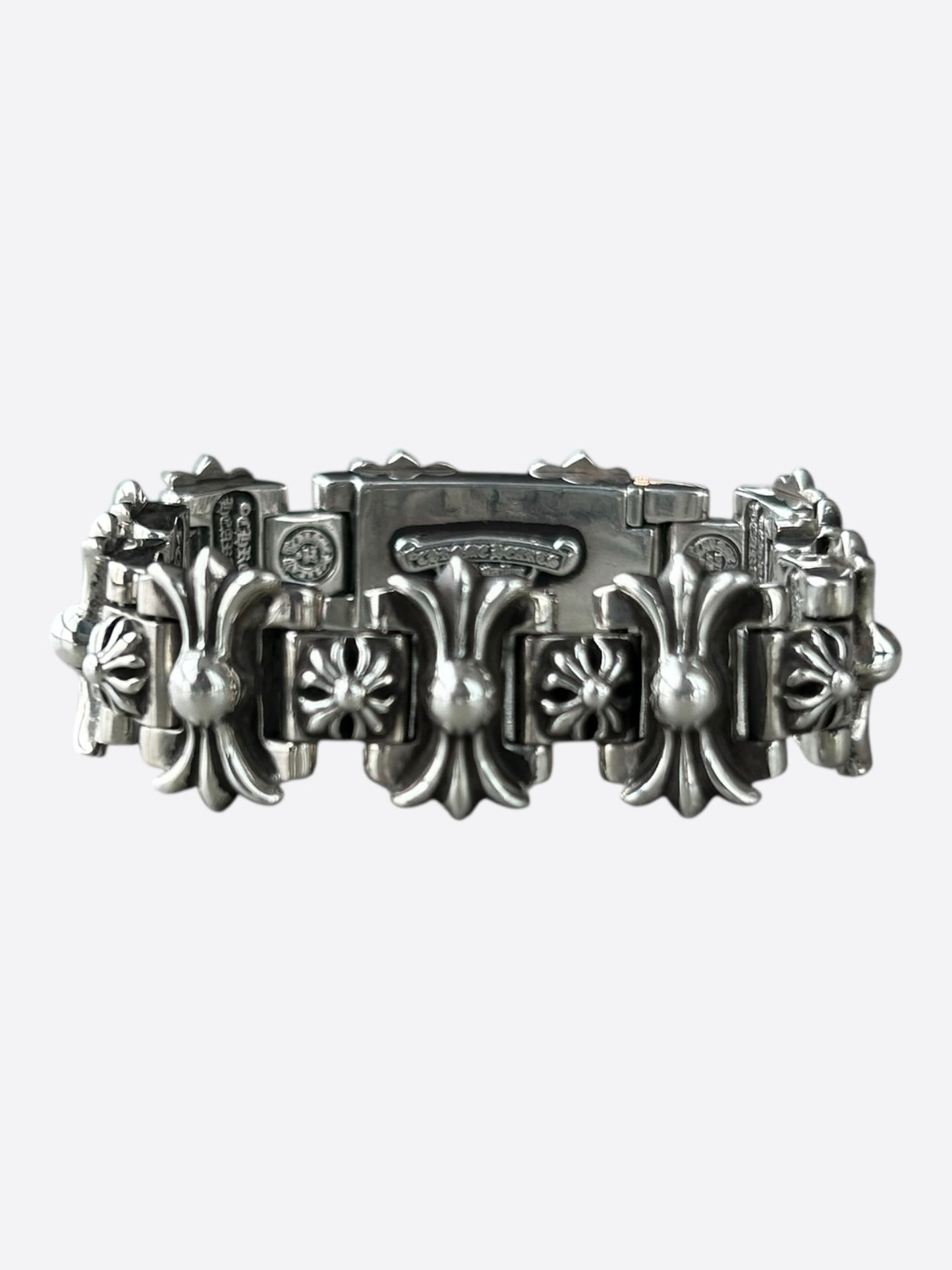 Chrome Hearts Silver Fleur De Lis H-Link Bracelet