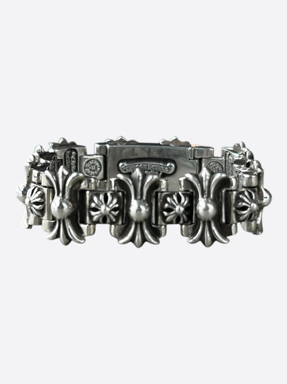 Chrome Hearts Silver Fleur De Lis H-Link Bracelet