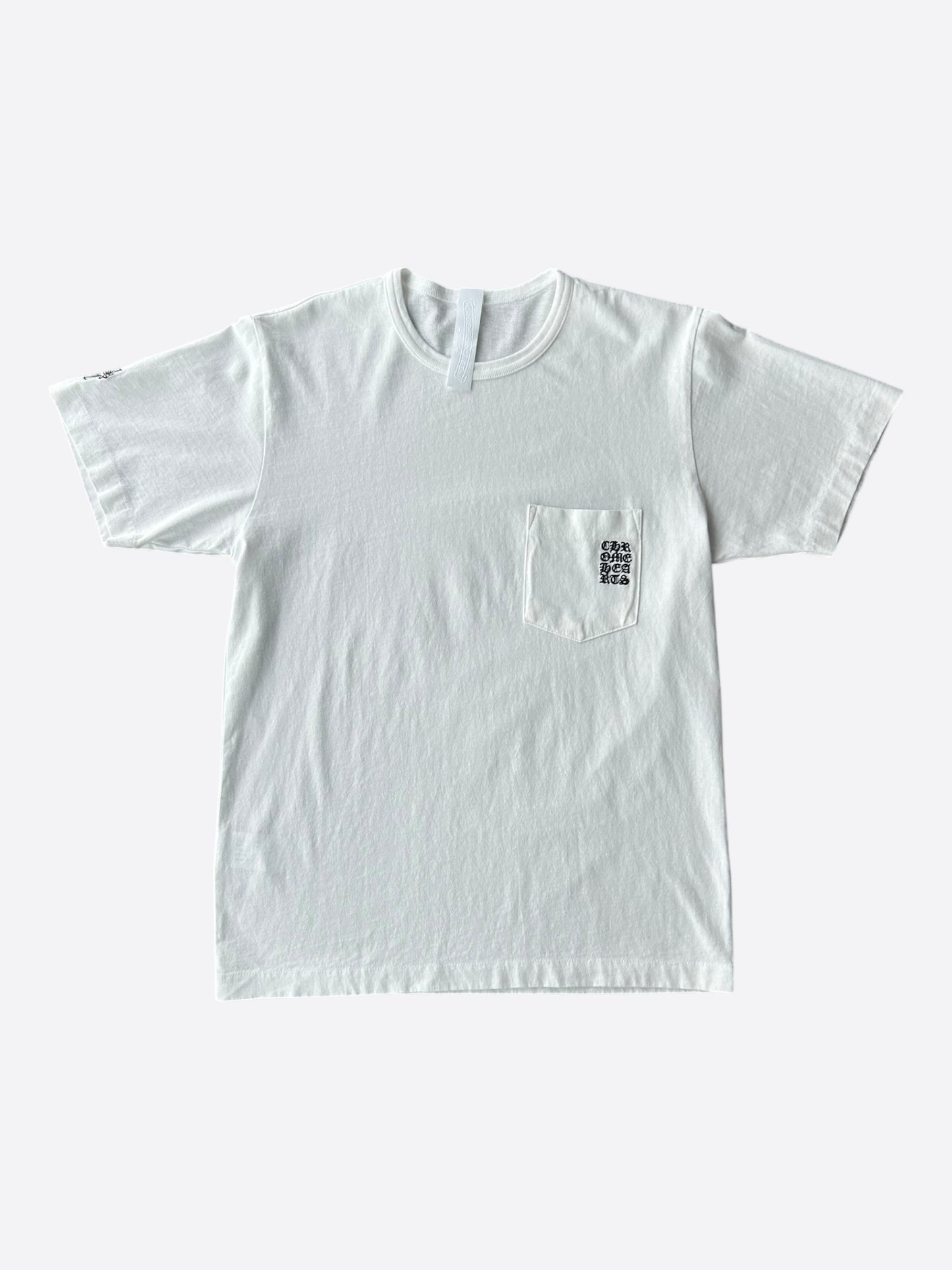 Chrome Hearts White & Black Embroidered Eyechart Logo T-Shirt