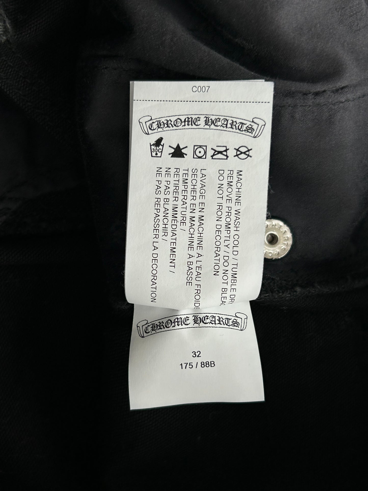 Chrome Hearts Black & Purple Cross Patch Fatigue Pants