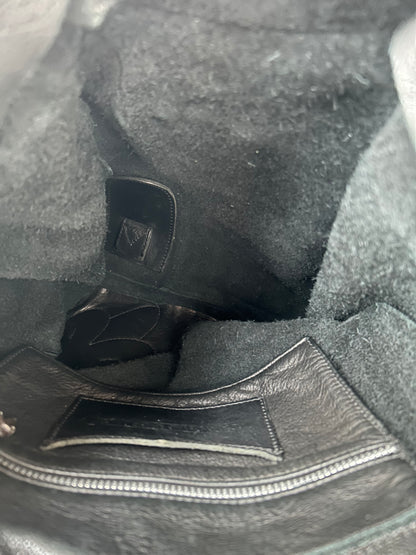 Chrome Hearts Black & Red Cross Patch Leather Gunslinger Backpack