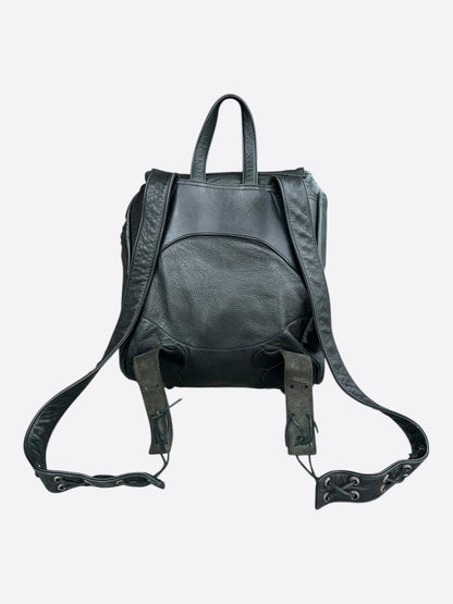 Chrome Hearts Black & Red Cross Patch Leather Gunslinger Backpack