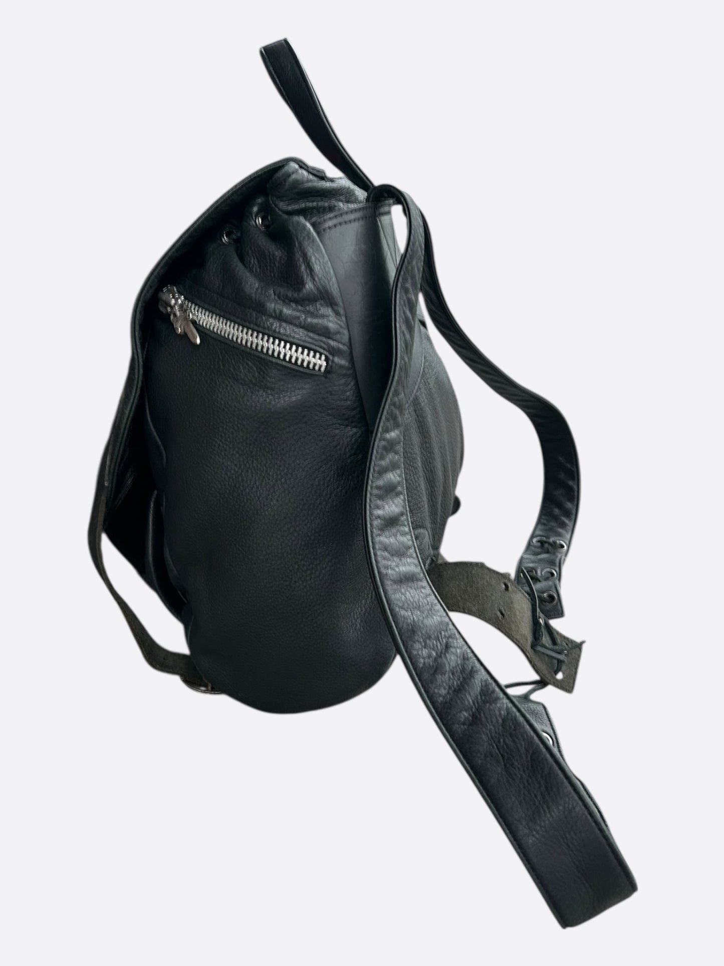 Chrome Hearts Black & Red Cross Patch Leather Gunslinger Backpack