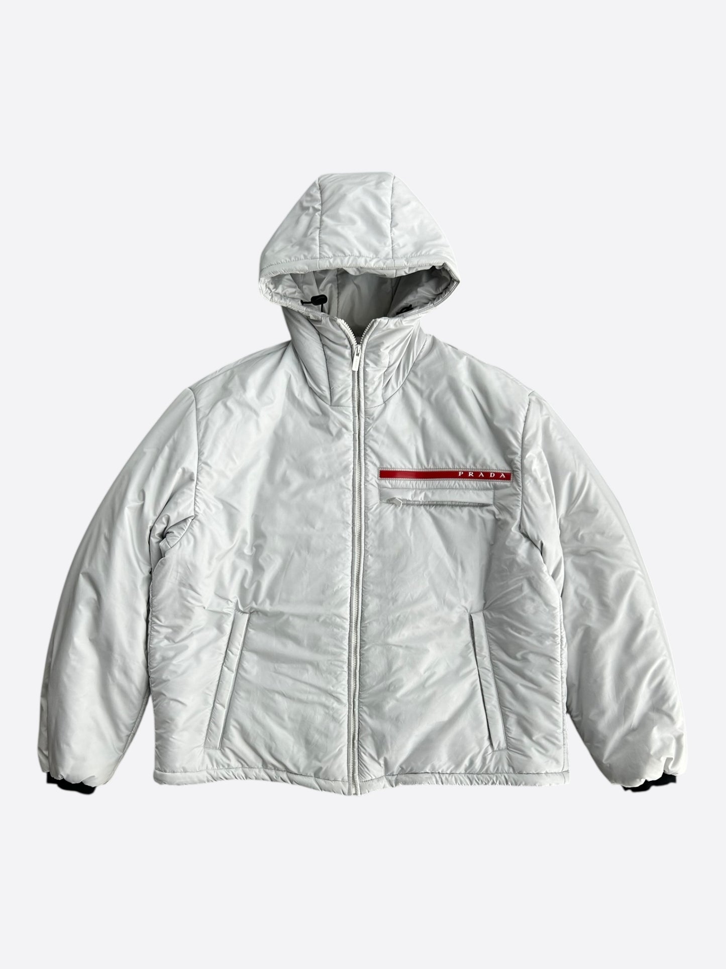 Prada White & Red Linnea Rossa Puffer Jacket
