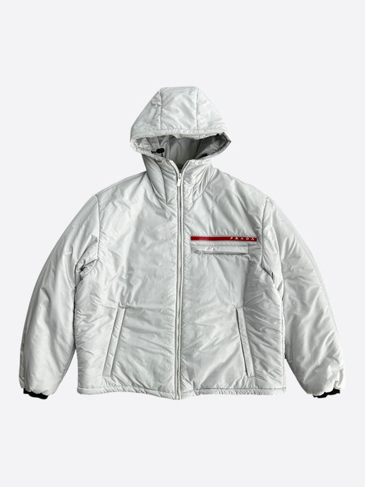 Prada White & Red Linnea Rossa Puffer Jacket