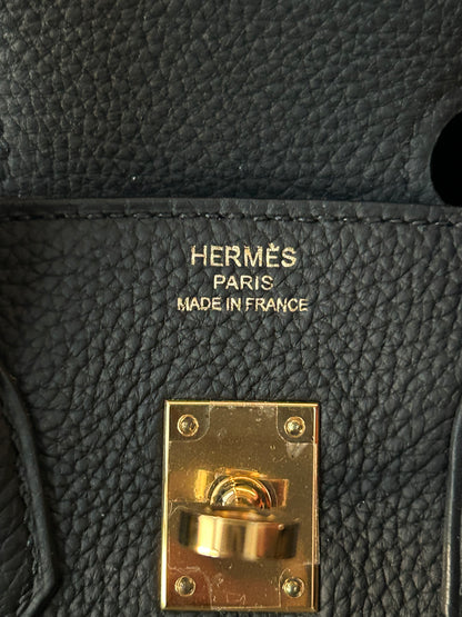 Hermes Black Togo & Gold Hardware Birkin 25