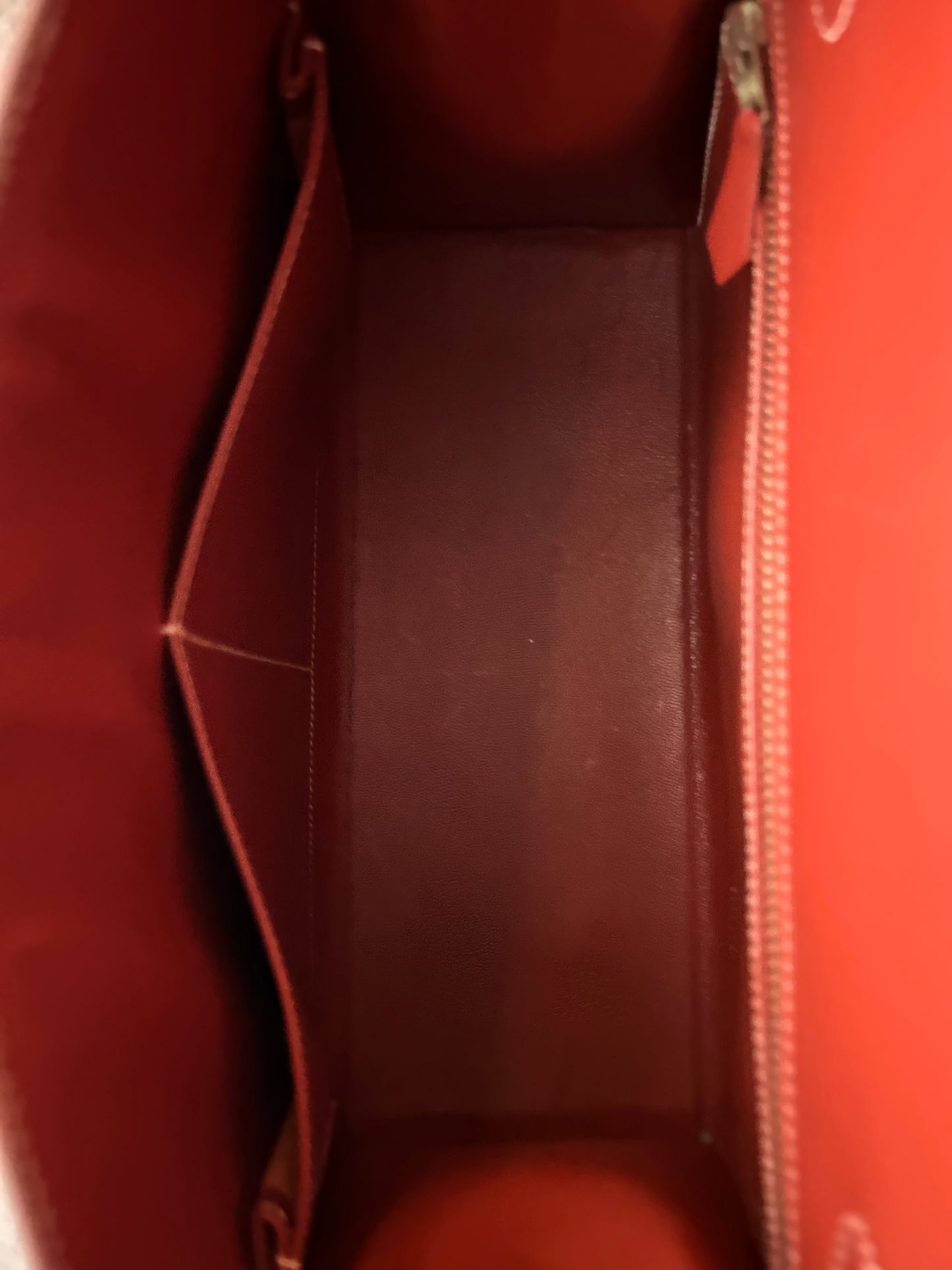 Hermes Sienne Red & Gold Hardware Box Leather Kelly 28