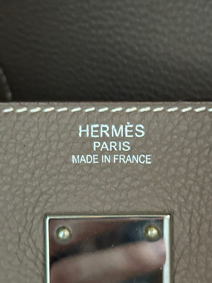 Hermes Etoupe Togo & Palladium Hardware HAC Birkin 50