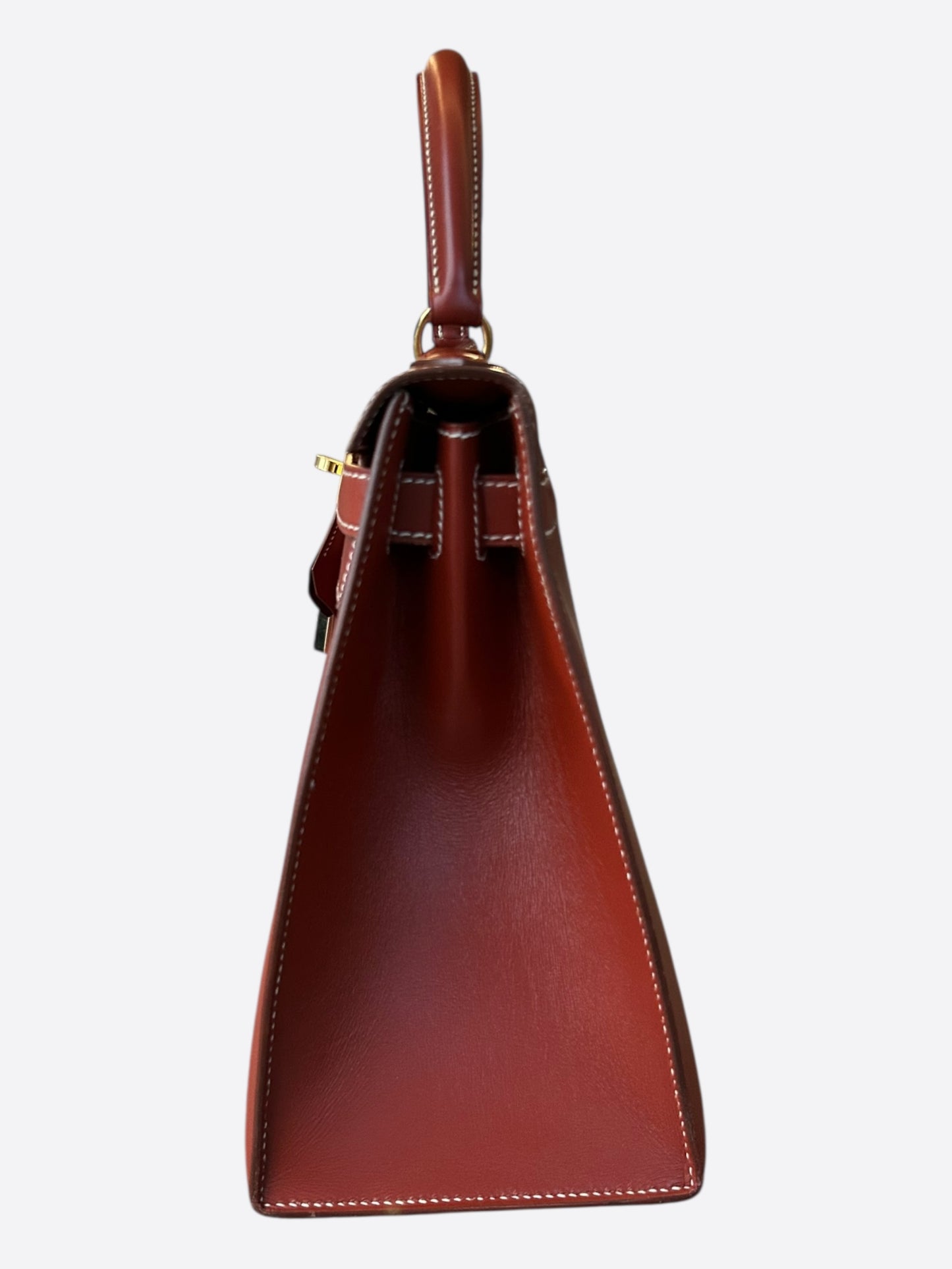 Hermes Sienne Red & Gold Hardware Box Leather Kelly 28