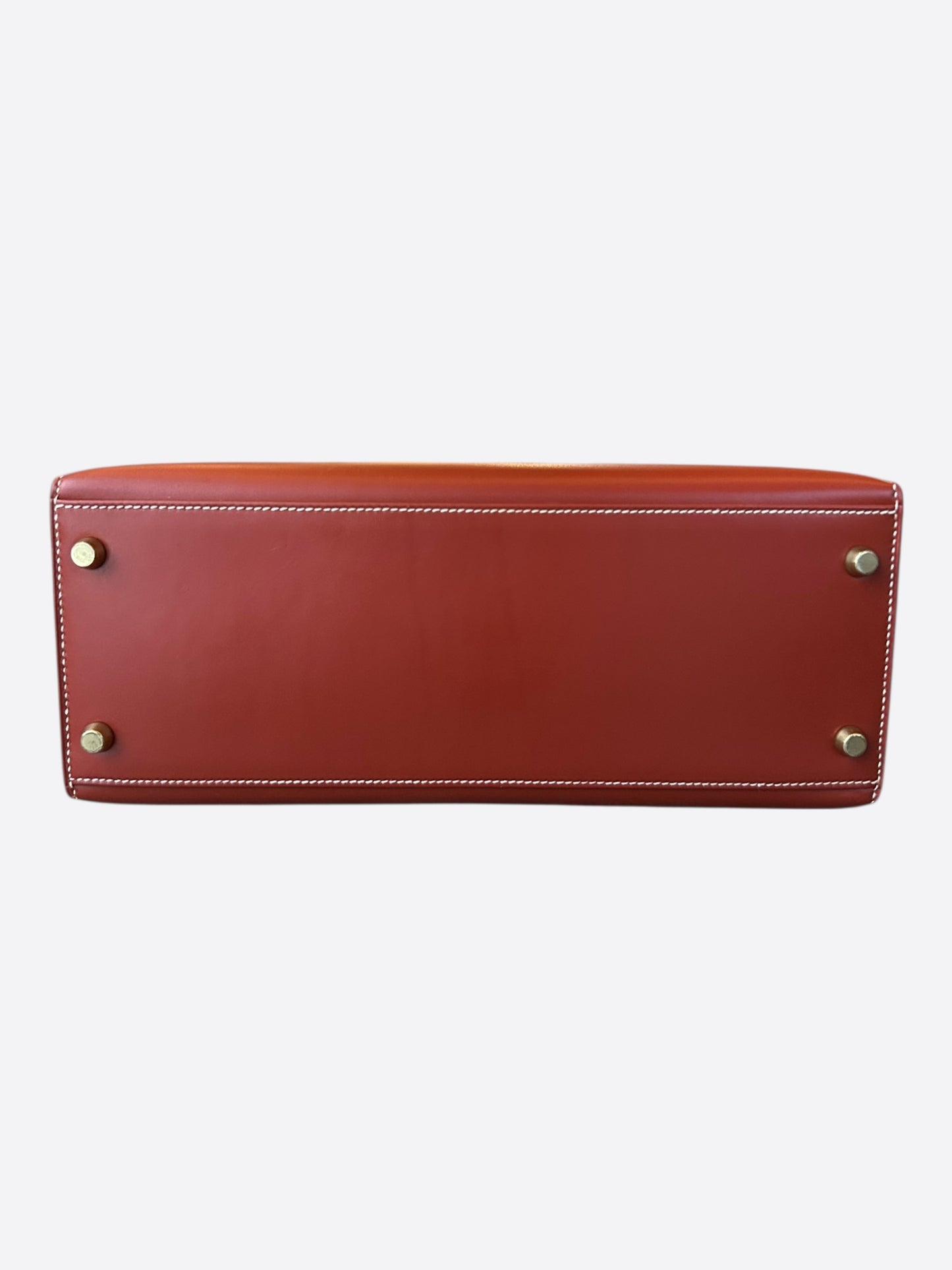 Hermes Sienne Red & Gold Hardware Box Leather Kelly 28