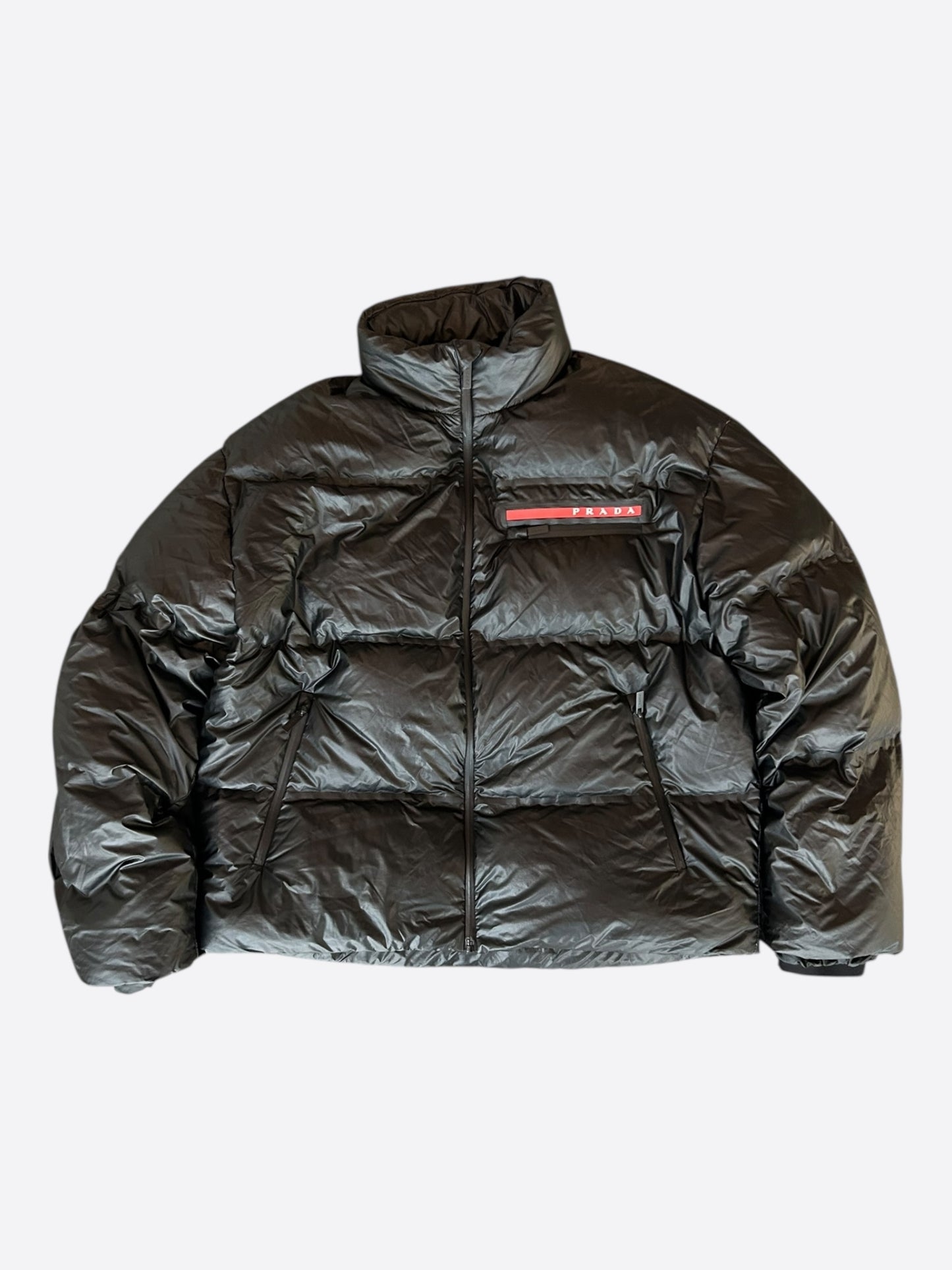 Prada Black & Red Linnea Rosse Puffer Jacket