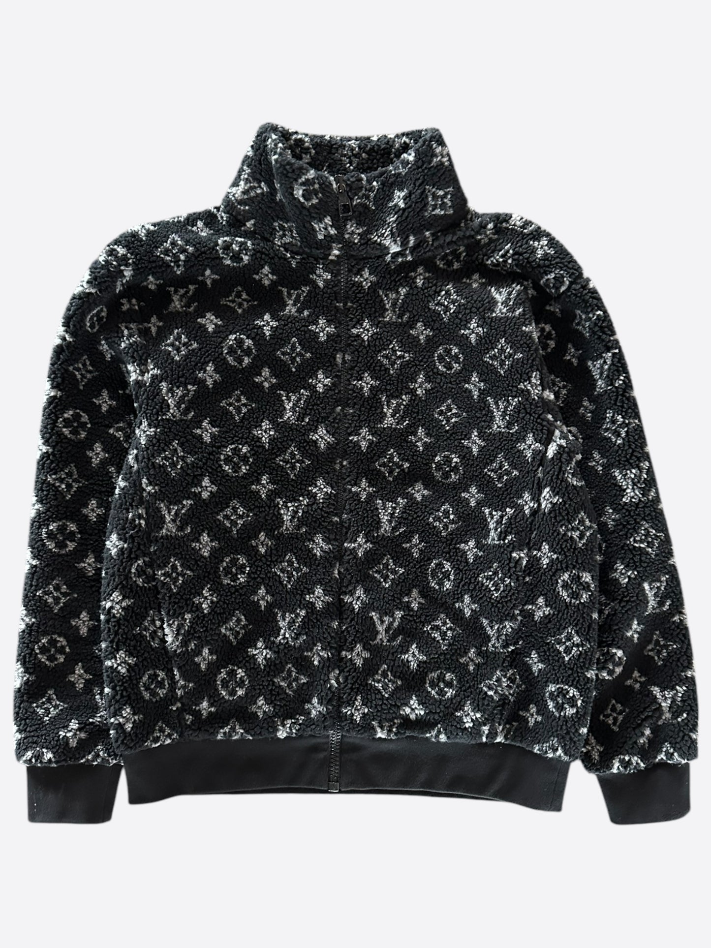 Louis Vuitton Black & Grey Monogram Fleece Jacket