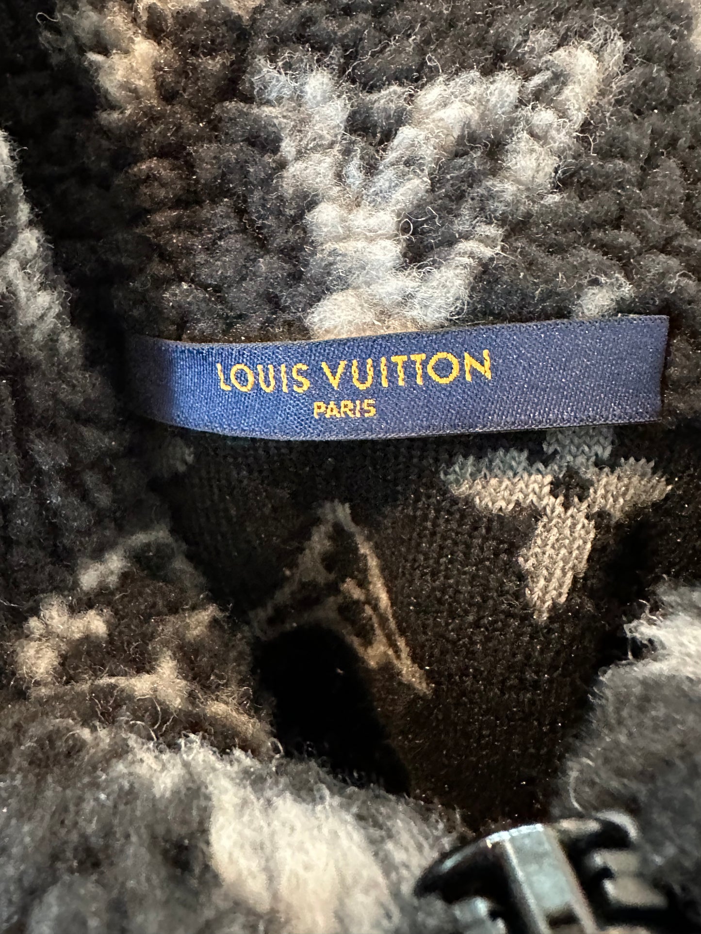 Louis Vuitton Black & Grey Monogram Fleece Jacket