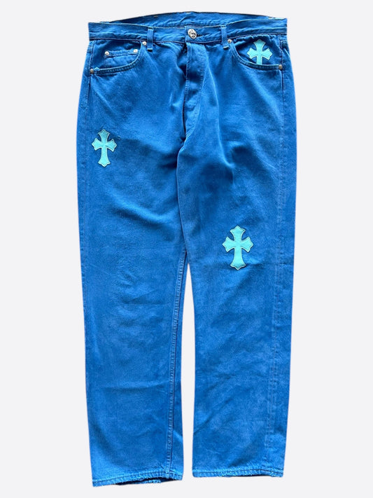 Chrome Hearts Levi's London Exclusive Blue Dyed Cross Patch Jeans