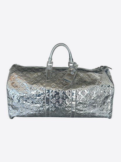 Louis Vuitton Silver Mirror Monogram Keepall 50