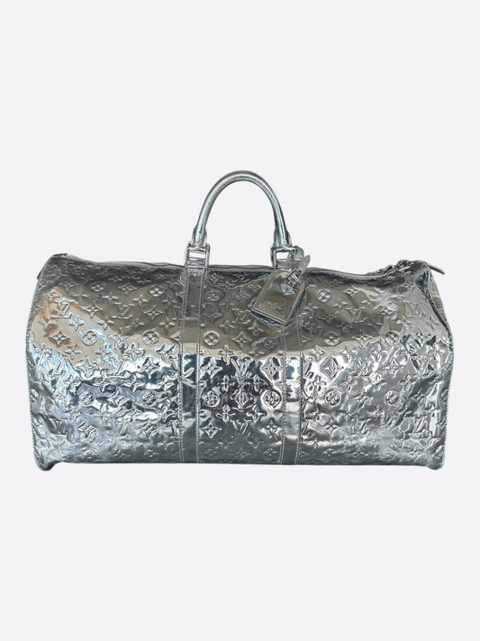 Louis Vuitton Silver Mirror Monogram Keepall 50