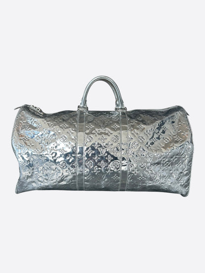 Louis Vuitton Silver Mirror Monogram Keepall 50