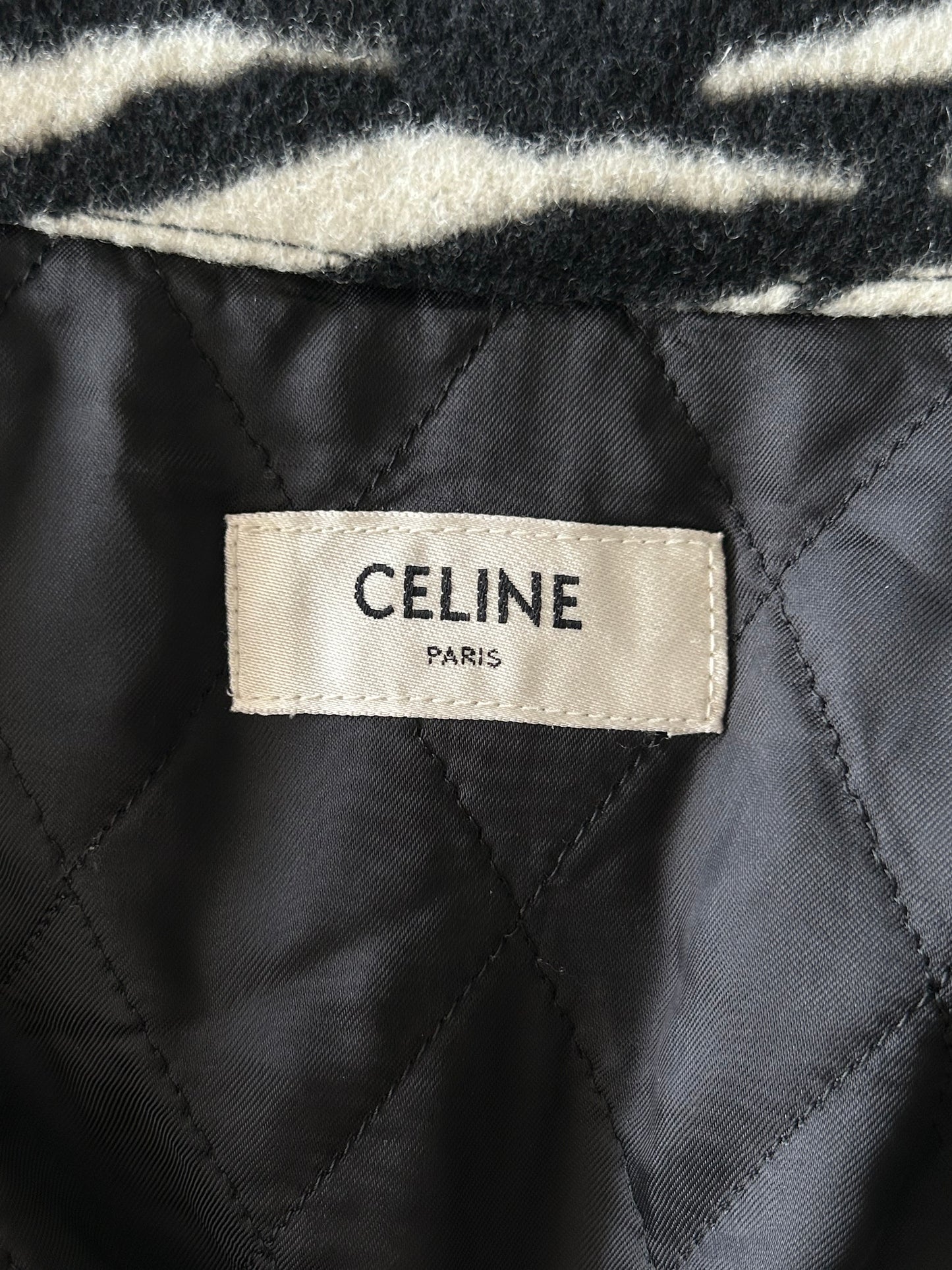 Celine Faded Black & Zebra Panel Denim Jacket