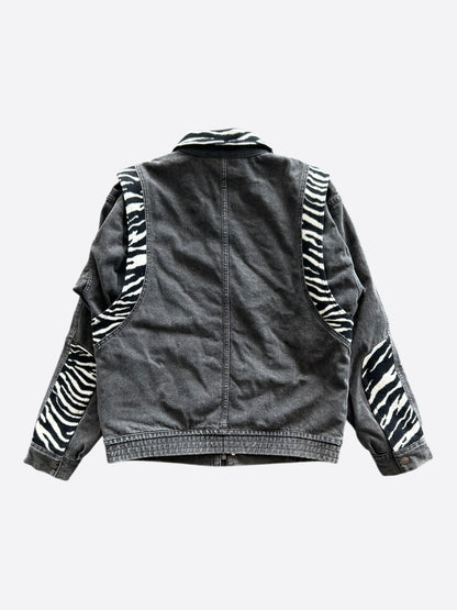 Celine Faded Black & Zebra Panel Denim Jacket