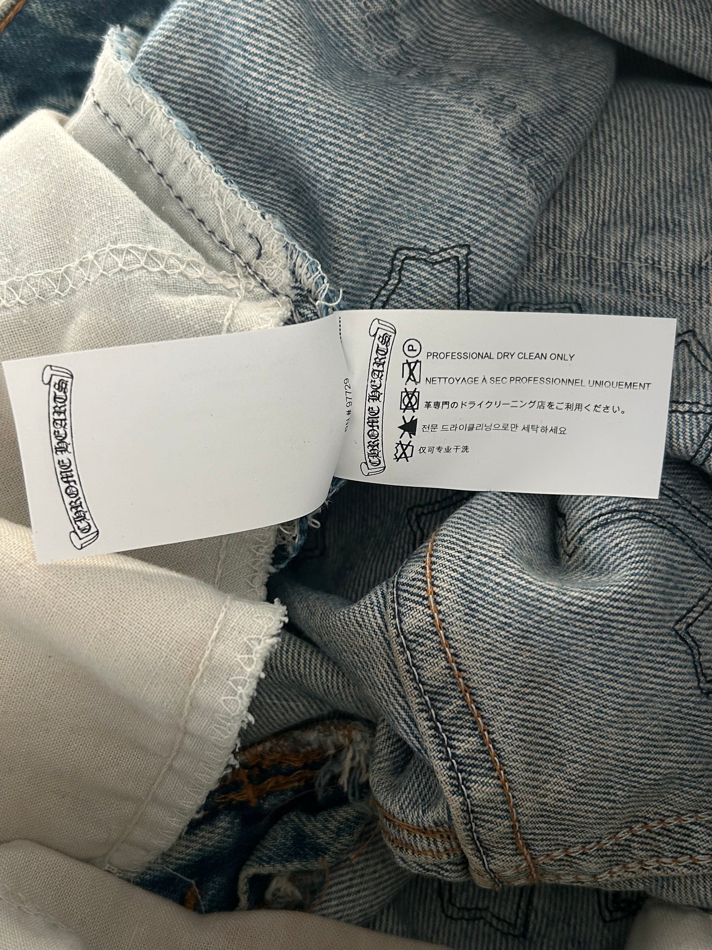 Chrome Hearts Levi's Blue & Black Cross Patch Jeans