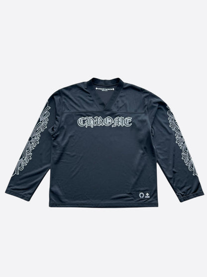 Chrome Hearts Black & White Floral Nylon Mesh Longsleeve Jersey